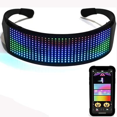 อะนิเมชั่นแว่นตา LED ที่ตั้งโปรแกรมได้รูปแบบที่ปรับแต่งได้ USB ควบคุมแอพที่ชาร์จใหม่ได้