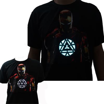 EL Light Emitting ไฟ LED T เสื้อ Soft Luminous Clothes