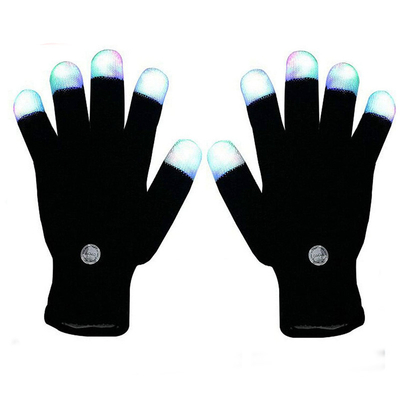 ปลายนิ้ว Light Up LED ถุงมือมือ RGB สี 6 โหมดกระพริบสำหรับผู้ใหญ่