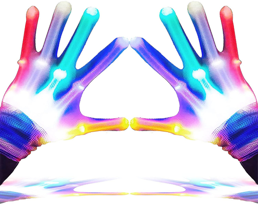ปาร์ตี้คริสต์มาสเรืองแสง LED Light Up ถุงมือ 5 สี 6 โหมด