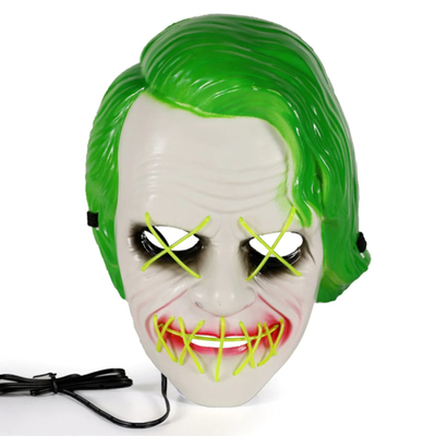 Green Joker Halloween Led Light Up Mask สำหรับ Masquerade Party Cosplay