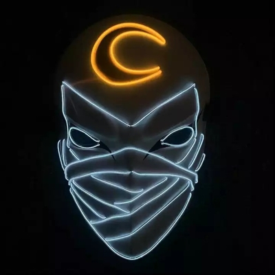 Moon Knight Halloween Light Up Led Mask วัสดุ Pvc เรืองแสงในที่มืด