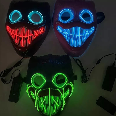 Bobby Light Up หน้ากากฮาโลวีน LED วัสดุ PVC สำหรับปาร์ตี้คอสเพลย์