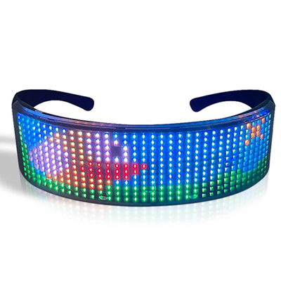 แว่นตา LED ที่ตั้งโปรแกรมได้ควบคุมด้วยแอพพร้อมรูปแบบข้อความ Bluetooth DIY