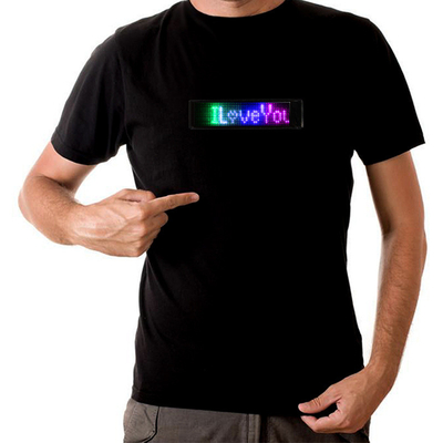เสื้อยืดไฟ LED ที่ตั้งโปรแกรมได้สำหรับงานปาร์ตี้