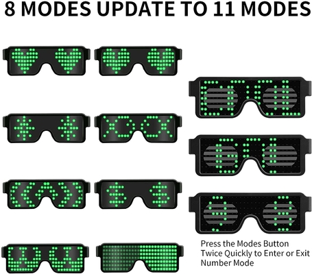 11 รูปแบบไฟ LED แว่นตา