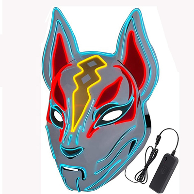 Fox Drift Halloween LED Face Mask Light Up สำหรับคอสเพลย์ปาร์ตี้เกม
