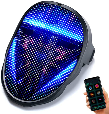การเปลี่ยนใบหน้า Smart LED Face Mask USB ชาร์จใหม่ได้รูปแบบที่ปรับแต่งได้
