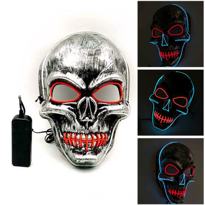 Skull Scary Light Up หน้ากากฮาโลวีน LED ปรับได้สำหรับผู้ใหญ่