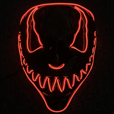Venom Halloween Scary Light Up Mask พร้อม Neon EL Wire 3 โหมดแสงสว่าง