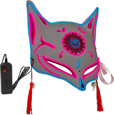 หน้ากากฮาโลวีน LED Light Up Fox สำหรับผู้ใหญ่ เด็ก อะนิเมะญี่ปุ่น