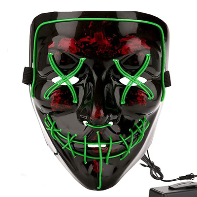 LED Luminous Halloween LED Face Mask Full Face Light Up สำหรับผู้ใหญ่