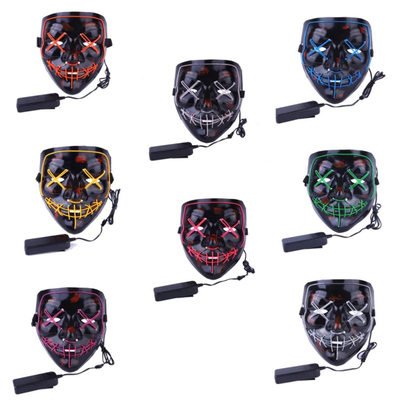 LED Luminous Halloween LED Face Mask Full Face Light Up สำหรับผู้ใหญ่