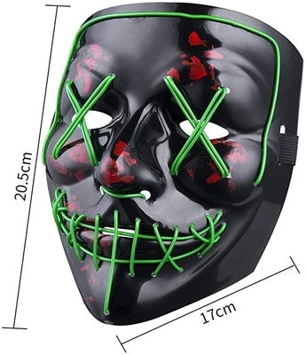 LED Luminous Halloween LED Face Mask Full Face Light Up สำหรับผู้ใหญ่