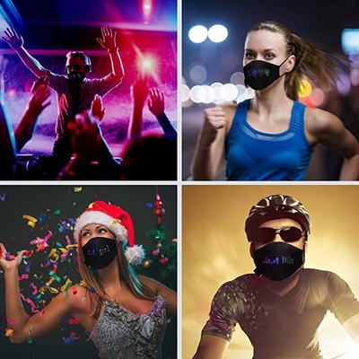 แอพควบคุมหน้ากาก LED ที่ตั้งโปรแกรมได้แฟชั่นที่ปรับแต่งได้แบบชาร์จใหม่ได้