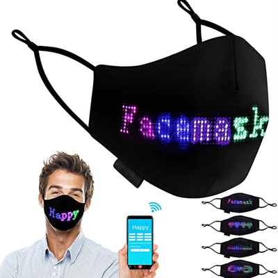 เทศกาลหน้ากาก LED แบบตั้งโปรแกรมได้พร้อมจอแสดงผล LED ส่องสว่าง DIY Text