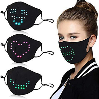 แอนิเมชั่นการรู้จำเสียง LED แบบตั้งโปรแกรมได้ LED Face Mask Light Up