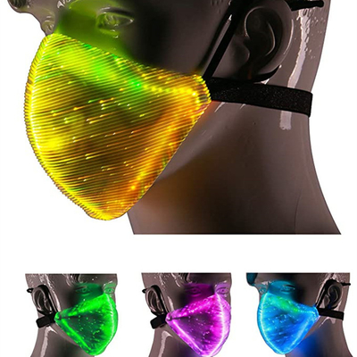 LED Light Up Face Mask ไฟ 7 สี USB ชาร์จใหม่ได้เรืองแสงในที่มืด