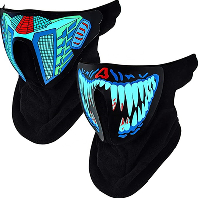 เซ็นเซอร์เสียง LED Music Party Mask ผ้าตาข่ายโพลีเอสเตอร์