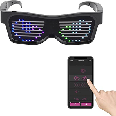 APP ควบคุมแว่นตา LED ส่องสว่างแบบตั้งโปรแกรมได้ DIY Unique