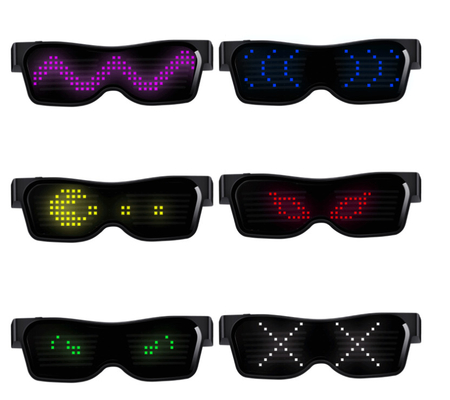 เปิดไฟแว่นตา LED ที่ตั้งโปรแกรมได้พร้อมการควบคุมแอพสมาร์ทโฟน Bluetooth