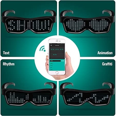 แอพ Bluetooth เชื่อมต่อแว่นตา LED ที่ตั้งโปรแกรมได้ Smart DIY Eyeglasses