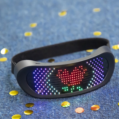 VR Shape Light Up แว่นตา LED ที่ตั้งโปรแกรมได้พร้อม Bluetooth