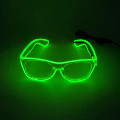 แว่น LED เรืองแสงกรอบใสพร้อมไฟนีออนกะพริบ