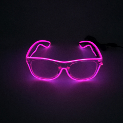 แว่น LED เรืองแสงกรอบใสพร้อมไฟนีออนกะพริบ
