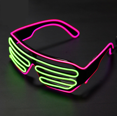 Light Up Shutter LED แว่นตา Neon El Wire Luminous กระพริบแบบพกพา