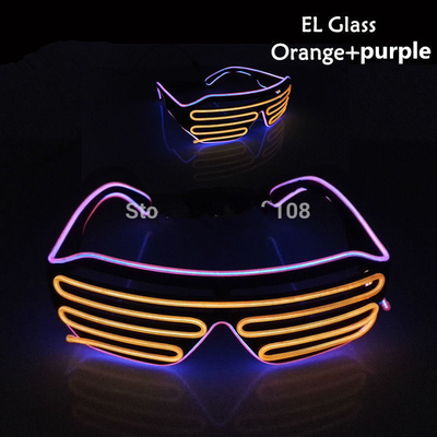 Light Up Shutter LED แว่นตา Neon El Wire Luminous กระพริบแบบพกพา