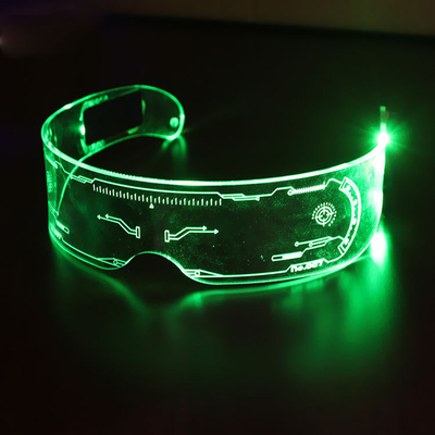 แว่นตา Cyberpunk LED Visor มี 7 สีและ 3 โหมดอะคริลิกแห่งอนาคต