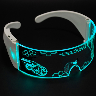 Luminous LED Visor แว่นตา USB ชาร์จใหม่ได้กรอบพับได้สำหรับปาร์ตี้ Rave