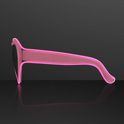 Heart Shape Luminous LED แว่นตา Neon EL ลวด Light Glowing Pink Girls Women