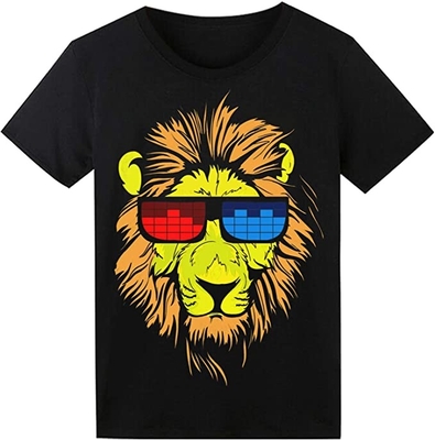 ระบบควบคุมเสียง LED Light Up T เสื้อผ้าฝ้าย 100% ซักได้สำหรับคู่รัก
