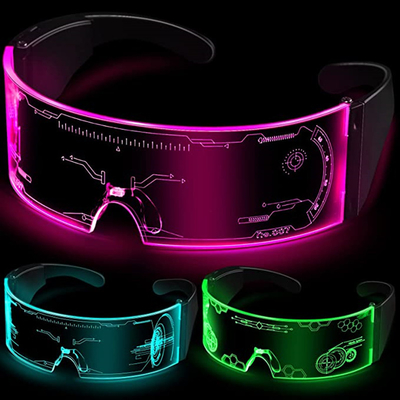 Cyberpunk Light Up Visor แว่นตา LED ชาร์จใหม่ได้สไตล์ล้ำยุค