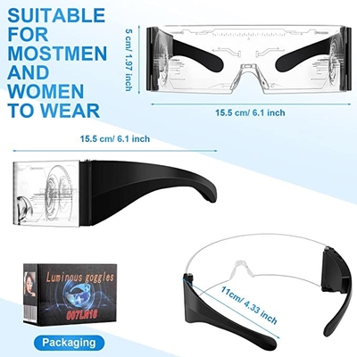Cyberpunk Light Up Visor แว่นตา LED ชาร์จใหม่ได้สไตล์ล้ำยุค
