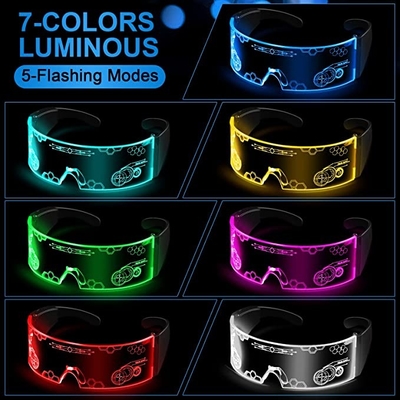 Cyberpunk Light Up Visor แว่นตา LED ชาร์จใหม่ได้สไตล์ล้ำยุค