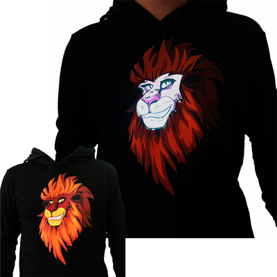 เสื้อยืดคู่รักมีไฟ LED ลายสิงโต Unisex Cotton 100%