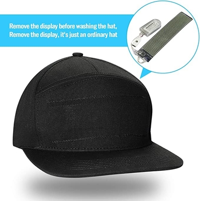 ข้อความแสดงหมวก LED Bluetooth ที่ตั้งโปรแกรมได้ Cool Caps ที่แก้ไขได้