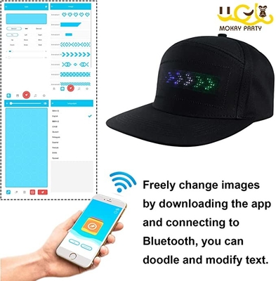 หมวกข้อความ LED แบบเคลื่อนไหว Bluetooth สำหรับเทศกาลปาร์ตี้