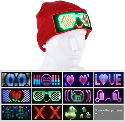 แอพแสดงหมวก Beanie Hat Bluetooth DIY LED Smart Cap Unisex แก้ไขได้