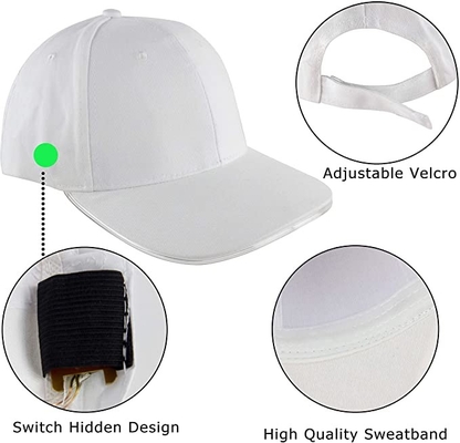 หมวกเบสบอล LED ไฟสว่างเป็นพิเศษ Unisex ขนาดเดียวเหมาะกับทุกคน