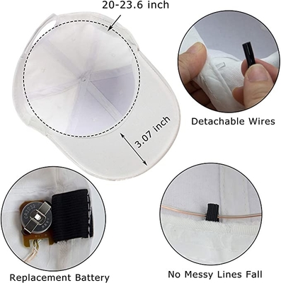 หมวกเบสบอล LED Light Up แถบเวลโครปรับได้หลายสี