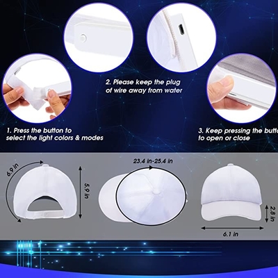 หมวกเบสบอล LED Light Up หมวกไฟเบอร์ออปติกสำหรับผู้ชายผู้หญิง