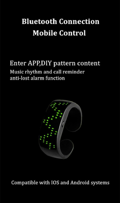 สมาร์ทโฟนรีโมทคอนโทรลสร้อยข้อมือ LED APP การแก้ไขการวาดข้อความ