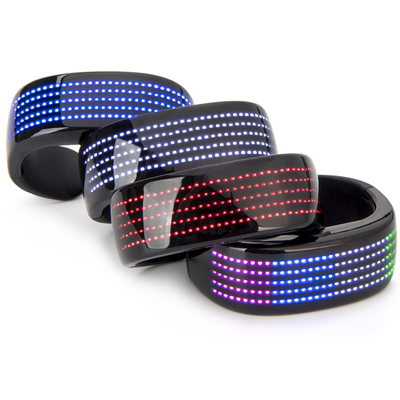 สร้อยข้อมือสมาร์ท LED โปรแกรมได้รูปแบบแก้ไขข้อความกราฟฟิตีเพลง