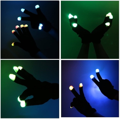 3 สี ไฟ LED ถุงมือ ปลายนิ้วส่องสว่างกระพริบสำหรับปาร์ตี้คลั่ง
