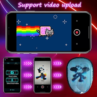 ใบหน้าเปลี่ยนหน้ากากดิจิตอล LED โปรแกรมวิดีโอรูปภาพ Gif