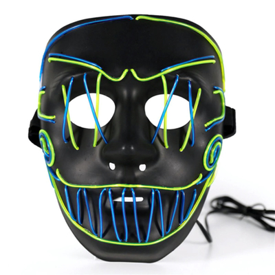 Cross Stitch Joker Halloween Led Face Mask สำหรับปาร์ตี้ Coplay Light Up In Dark